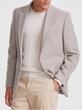 Nautica Modern Fit Solid Tweed Sport Coat, Tan, 42S, EUC